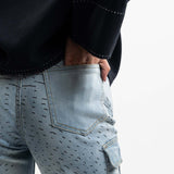 Capri Pants with Tanka Print and Oversized Pockets